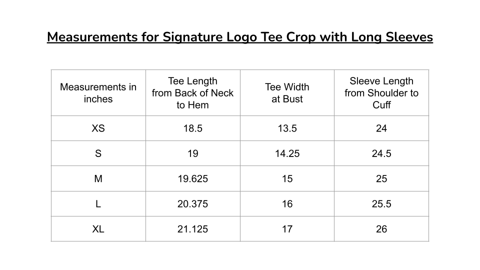 Signature Logo Tee Crop with Long Sleeves